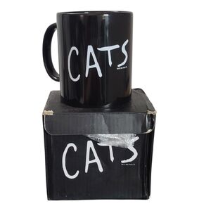 NIB Vintage Cats Broadway Musical Black Ceramic Coffee Mug